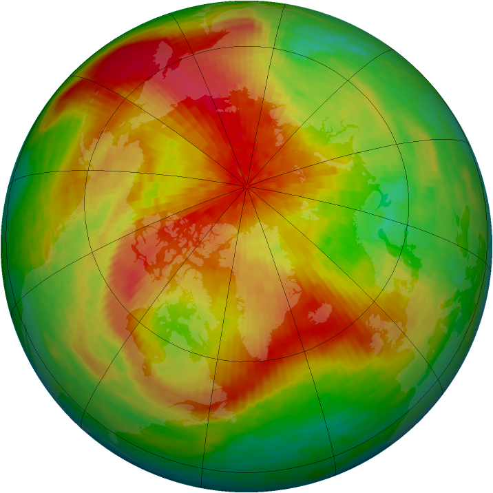 Arctic ozone map for 02 April 1994